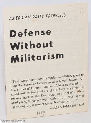 Cat.No: 335293 Defense without militarism