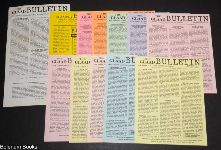 Cat.No: 335459 The GLAAD Bulletin Eleven issue run, Sept/Oct 1987 - July-Aug
