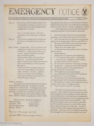 Cat.No: 335591 Emergency Notice from the General Executive Board of the Industrial...