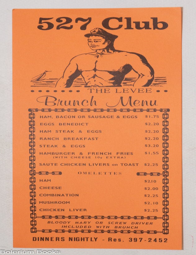 Cat.No: 335683 527 Club, The Levee: Brunch Menu