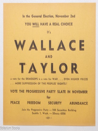 Cat.No: 335684 In the General Election, November 2nd / You will have a real choice /...