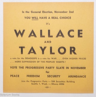 Cat.No: 335684 In the General Election, November 2nd / You will have a real choice /...