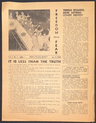 Cat.No: 335690 Freedom from Fear. Vol. 1 no. 1 (Jan. 9, 1948