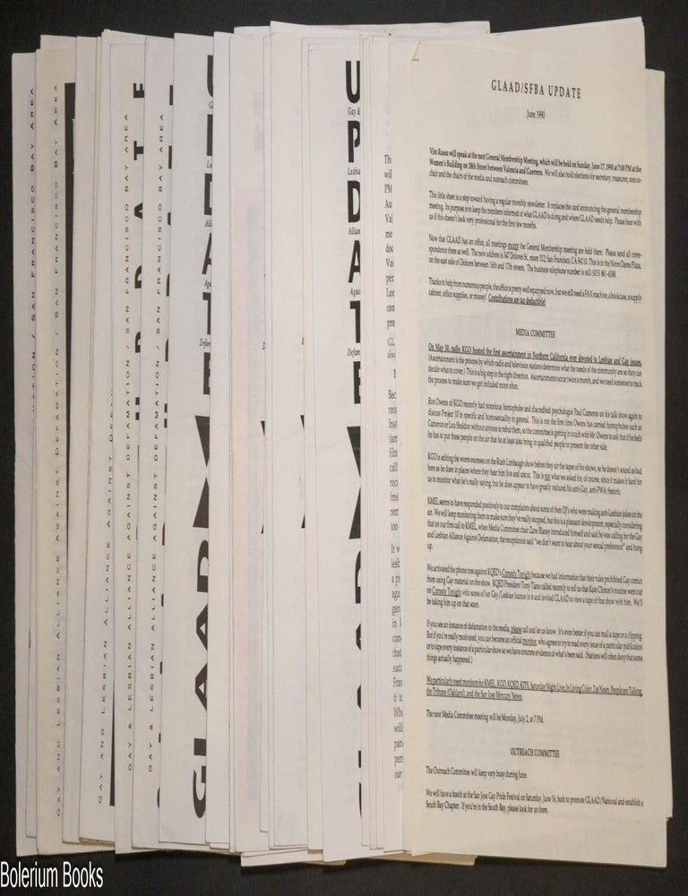 Cat.No: 335709 GLAAD/SFBA Update: 28 issue broken run, June 1990 - May