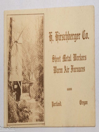 Cat.No: 335969 H. Hirschberger Co. Sheet Metal Workers Warm Air Furnaces