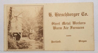 Cat.No: 335969 H. Hirschberger Co. Sheet Metal Workers Warm Air Furnaces