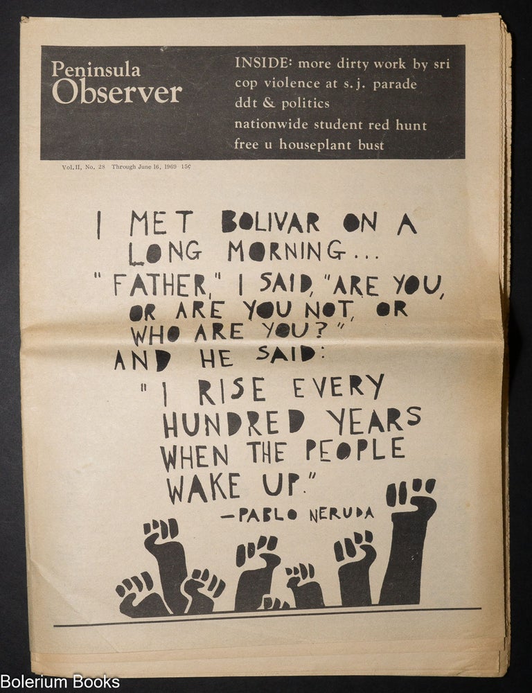 Cat.No: 336085 Peninsula Observer, vol. 2, no. 28, through June 16, 1969