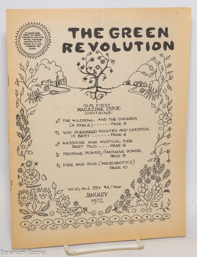 Cat.No: 336196 The Green Revolution: Vol. 10 No. 1, January 1972. School of Living.