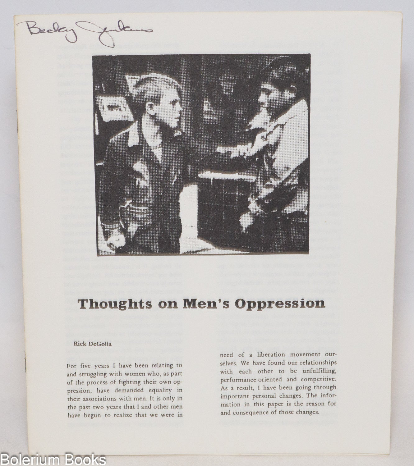 Thoughts on Men's Oppression | Rick DeGolia