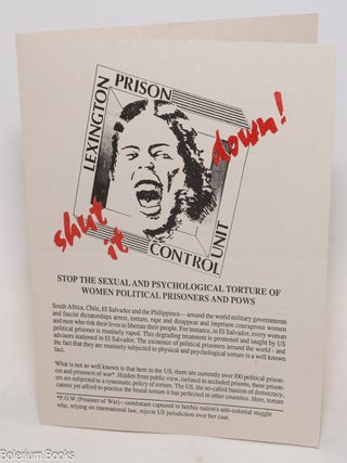 Cat.No: 336522 Lexington Prison Control Unit: Shut it down! Stop the Sexual and...