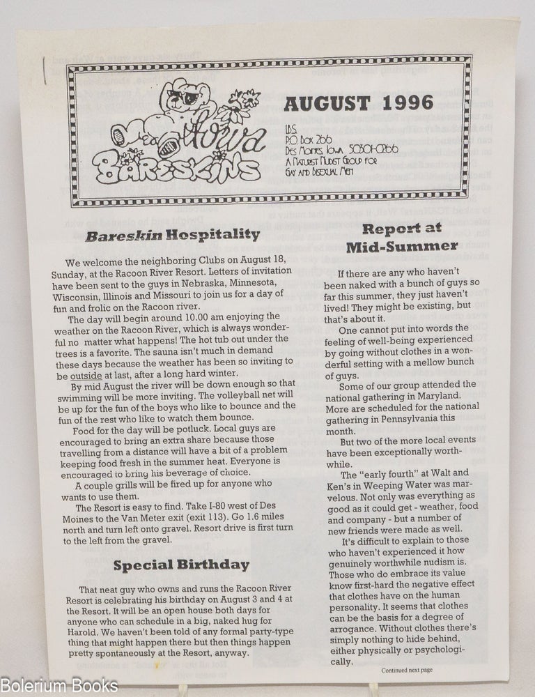 Cat.No: 337100 Iowa Bareskins: August 1996