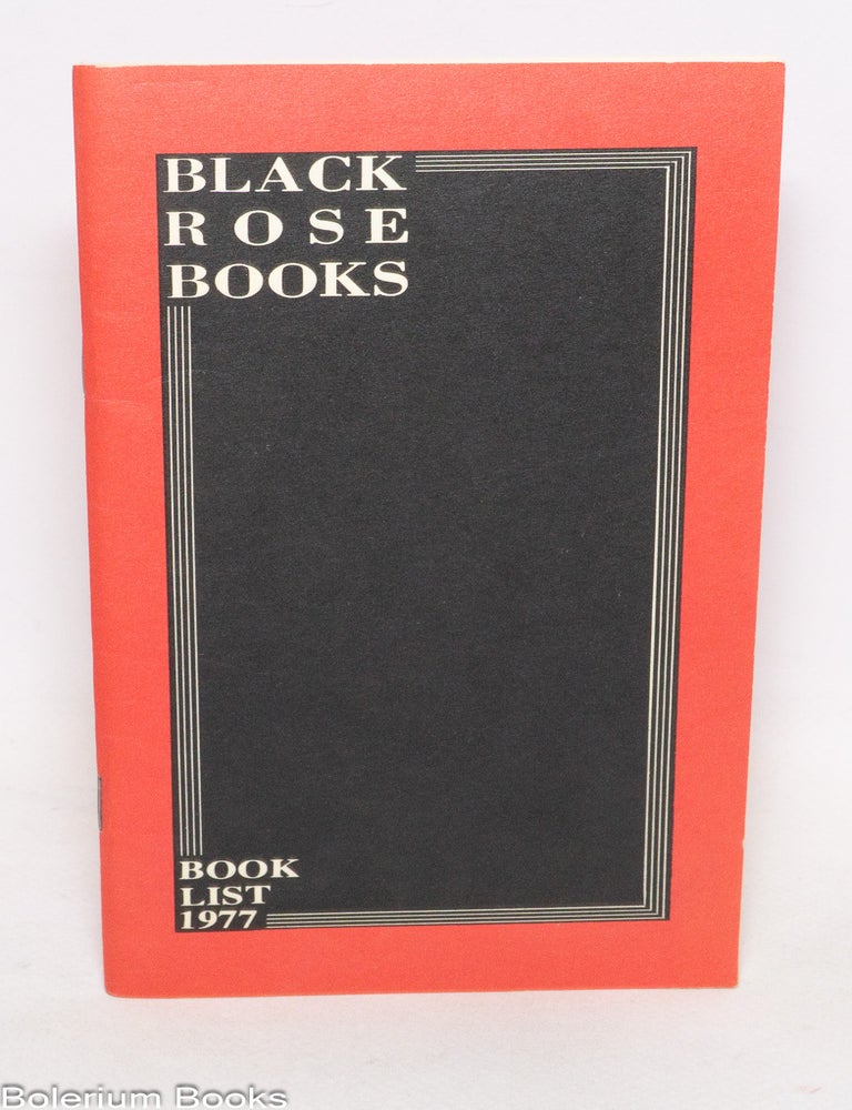 Cat.No: 337200 Black Rose Books: Book List 1977