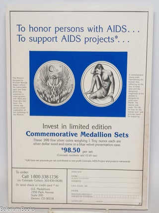Cat.No: 337265 To Honor Persons With AIDS ... to support AIDS projects, invest in limited...