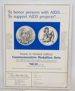 Cat.No: 337265 To Honor Persons With AIDS ... to support AIDS projects, invest in limited...