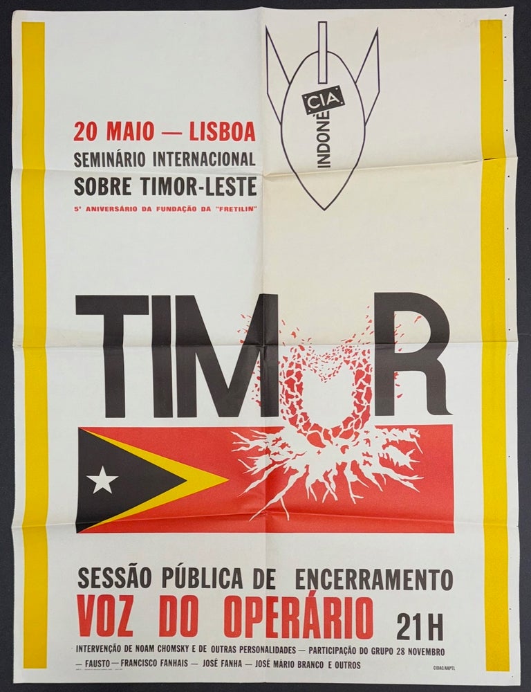 Cat.No: 337360 20 Maio - Lisboa. Semin&aacute;rio Internacional Sobre Timor-Leste... TIMOR. Sess&auml;o p&uacute;blica de encerramento. Voz de Oper&aacute;rio [poster]
