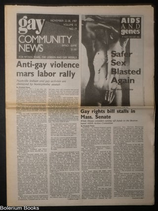 Cat.No: 337495 GCN: Gay Community News; the weekly for lesbians and gay males; vol. 15,...