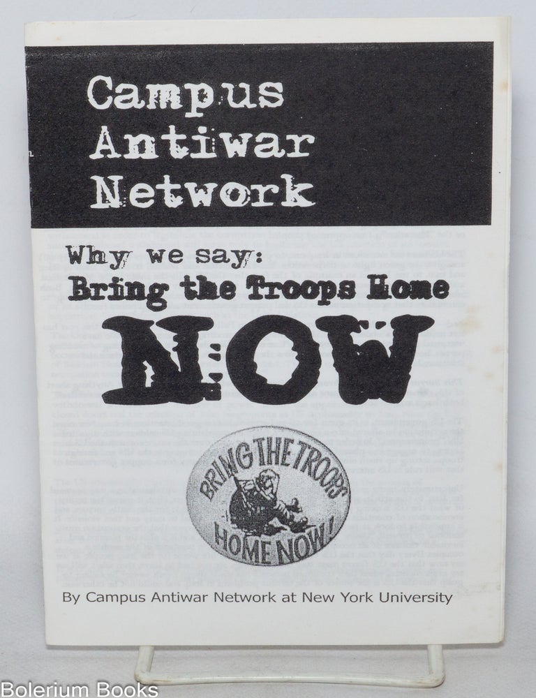 Cat.No: 338006 Why we say: Bring the Troops Home Now