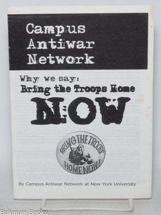 Cat.No: 338006 Why we say: Bring the Troops Home Now