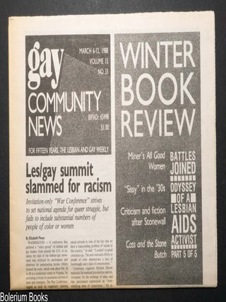 Cat.No: 338079 GCN: Gay Community News; the weekly for lesbians and gay males; vol. 15,...