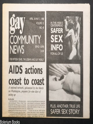 Cat.No: 338091 GCN: Gay Community News; the weekly for lesbians and gay males; vol. 15,...
