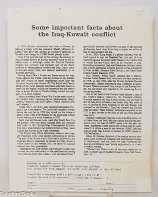 Cat.No: 338239 Some important facts about the Iraq-Kuwait conflict [handbill
