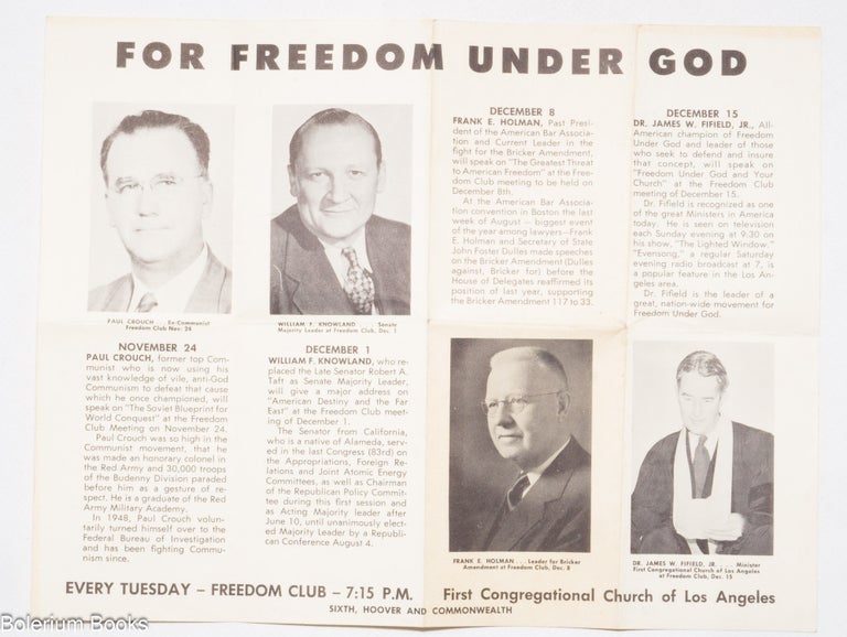 Cat.No: 338241 For Freedom Under God [handbill