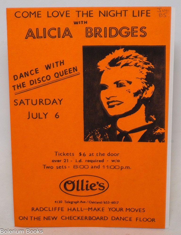Cat.No: 338309 Come Love the Night Life with Alicia Bridges [handbill