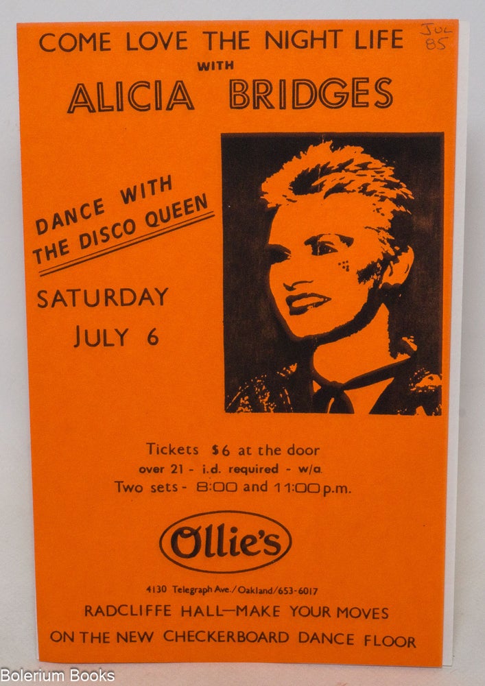 Cat.No: 338309 Come Love the Night Life with Alicia Bridges [handbill
