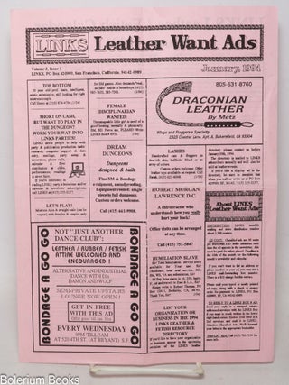 Cat.No: 338427 LINKS Leather / Fetish Calendar and Want Ads, January 1994