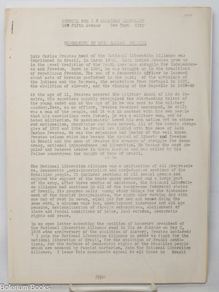 Cat.No: 338505 Memorandum on Luiz Carlos Prestes