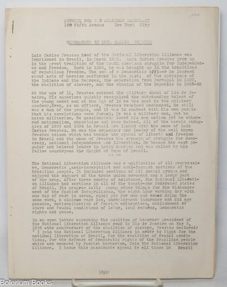 Cat.No: 338505 Memorandum on Luiz Carlos Prestes