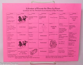 Cat.No: 338656 Calendar of Events for Diva La Fever [Handbill