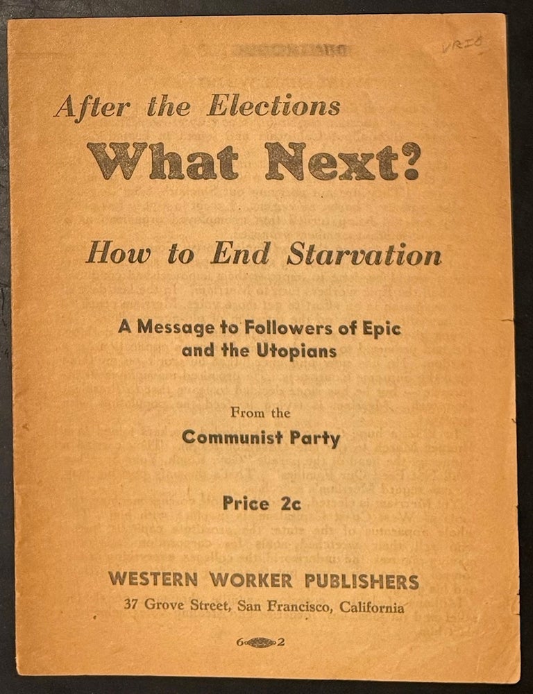 Cat.No: 338677 After the elections what next? How to end starvation. A