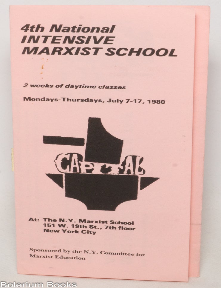 Cat.No: 338763 4th National Intensive Marxist School: 2 weeks of daytime classes