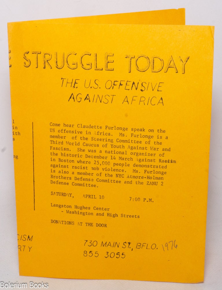 Cat.No: 338812 Africa: The Struggle Today. [handbill]