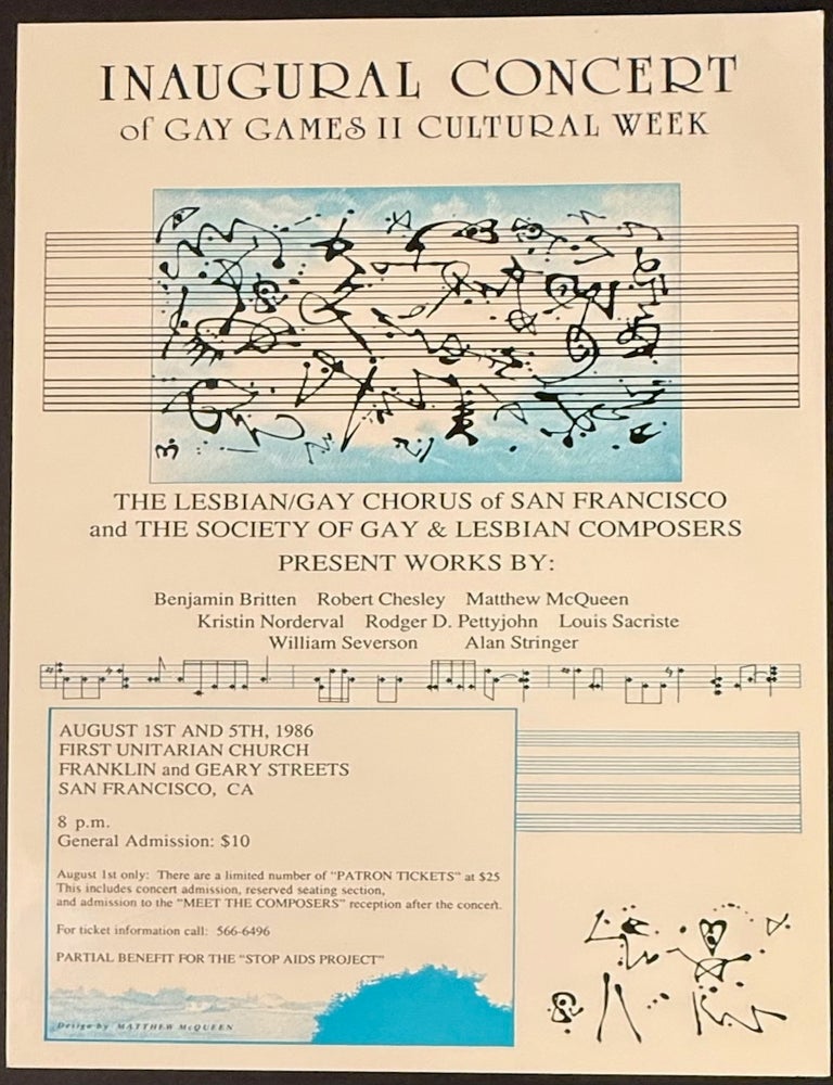 Cat.No: 338906 Inaugural concert of Gay Games II Cultural Week. The Lesbian/Gay