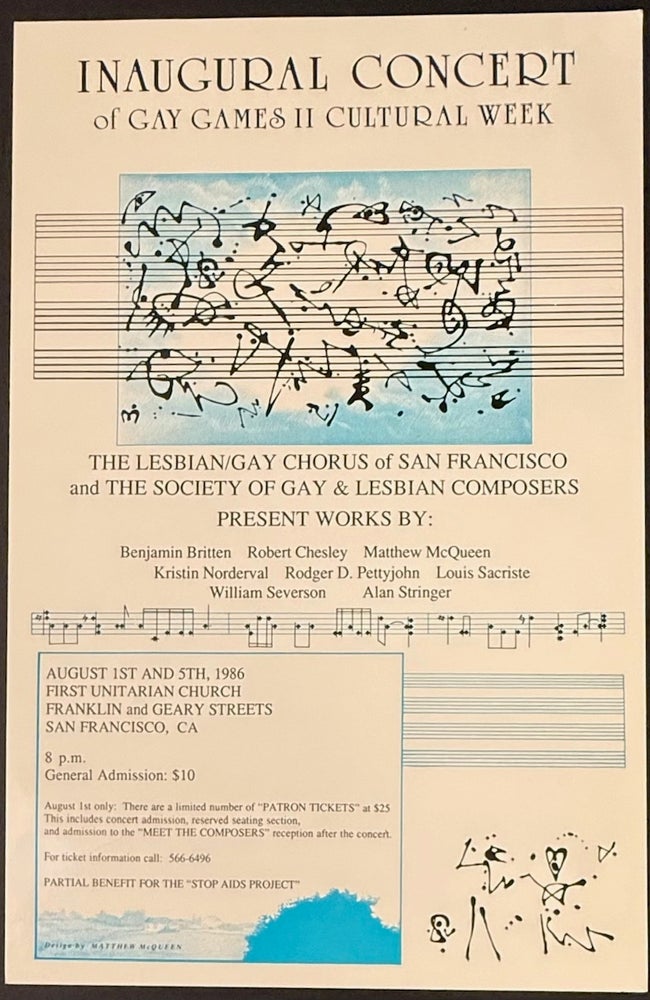 Cat.No: 338906 Inaugural concert of Gay Games II Cultural Week. The Lesbian/Gay