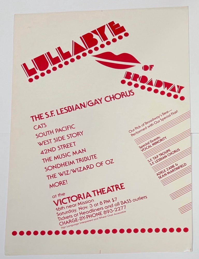 Cat.No: 338908 Lullabye of Broadway. The SF Lesbian / Gay Chorus [poster