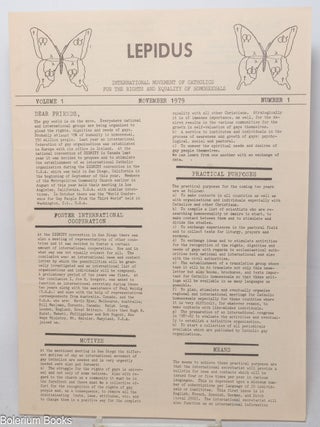 Cat.No: 338945 Lepidus: vol. 1, #1, Nov. 1979