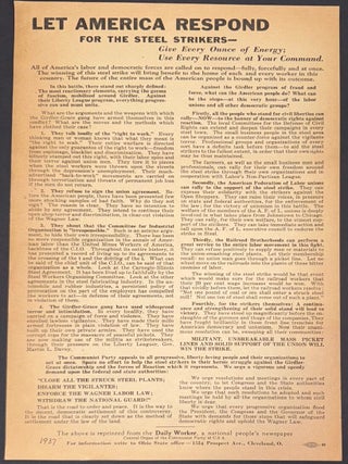 Cat.No: 338992 Let America respond for the steel strikers - Give every ounce of energy;...
