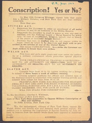 Cat.No: 339031 Conscription! Yes or No? [handbill