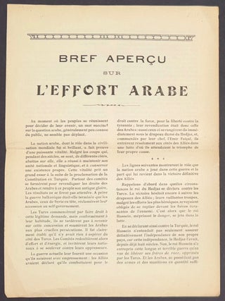 Cat.No: 339102 Bref aper&ccedil;u sur l'effort Arabe