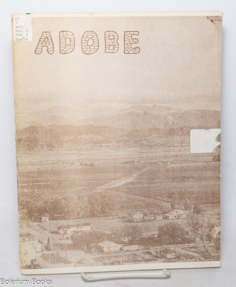 Cat.No: 339117 Adobe. Vol. 1 no. 1 (Spring 1974