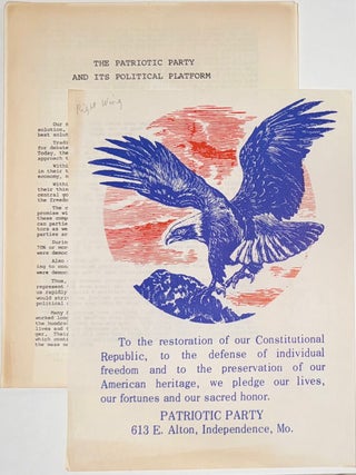 Cat.No: 339138 The Patriotic Party and its political platform [together with handbill