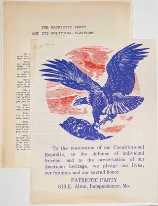 Cat.No: 339138 The Patriotic Party and its political platform [together with handbill