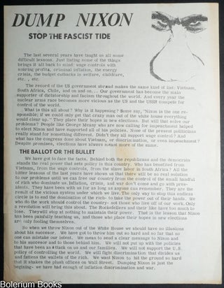 Cat.No: 339331 Dump Nixon / Stop the Fascist Tide [handbill