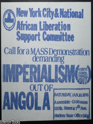 Cat.No: 339334 New York City & National African Liberation Support Committee call for...