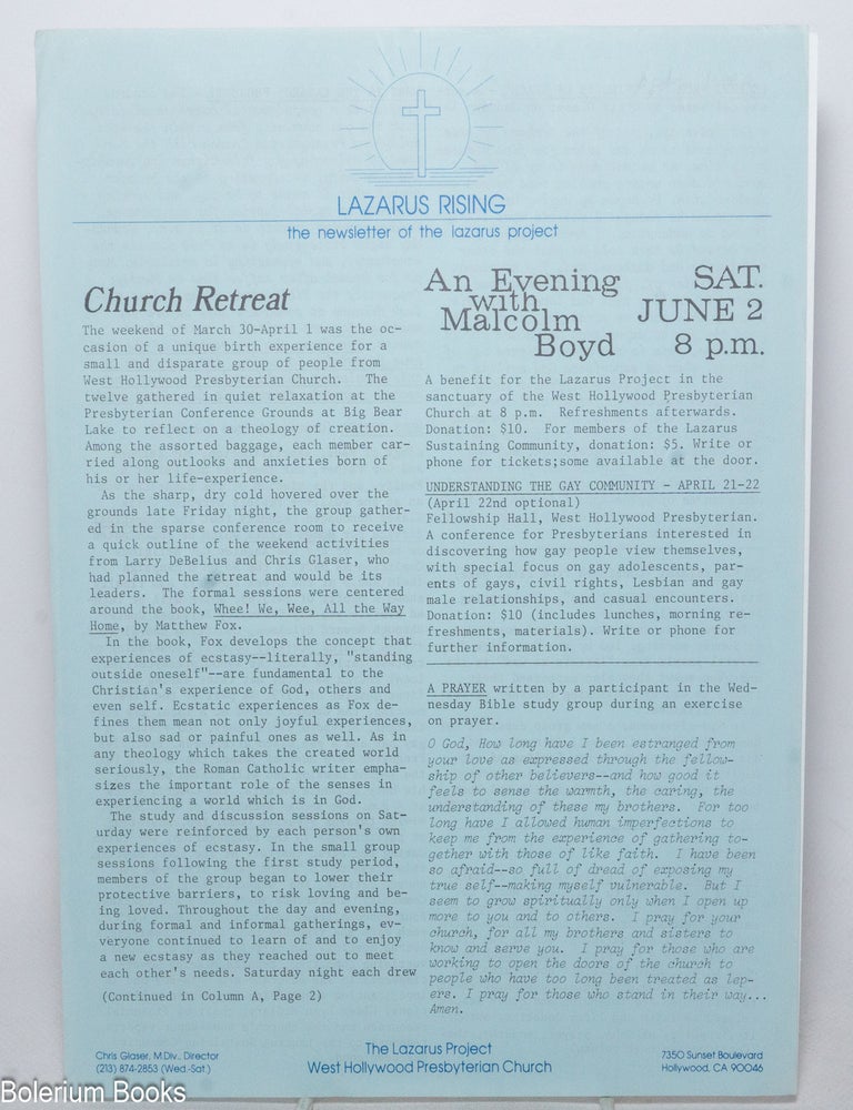 Cat.No: 339472 Lazarus Rising: the newsletter of the Lazarus Project; [April 1979
