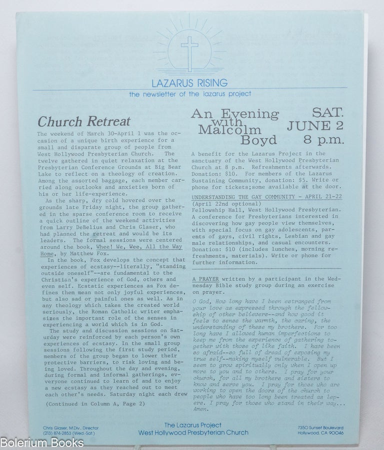Cat.No: 339472 Lazarus Rising: the newsletter of the Lazarus Project; [April 1979