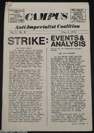 Cat.No: 339942 Campus; Anti-imperialist coalition; vol. 1, no. 6 (May 1, 1972